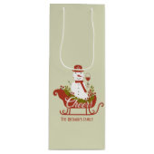 Cheers Snowman met wijn en kerstmis Wijn Cadeautas (Voorkant)