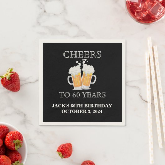Cheers Surprise 60ste verjaardag Ecru Papier serve Servetten (Insitu)