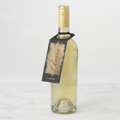 CHEERS Text Gold Foil op zwart Flessenhanger (Schuin)