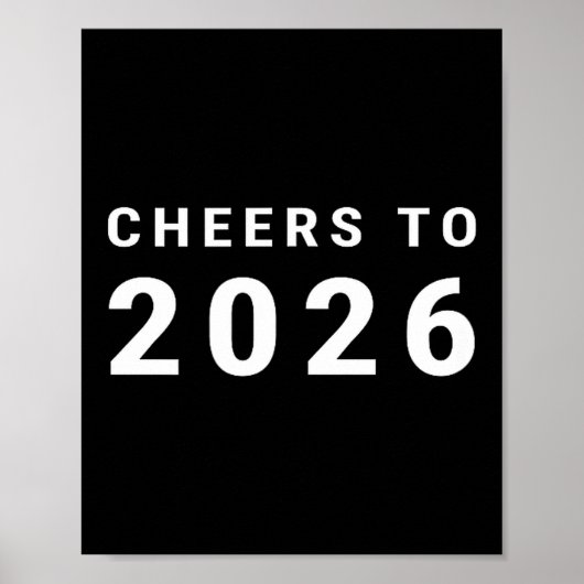 Cheers To 2026 Minimalist New Year  Poster (Voorkant)