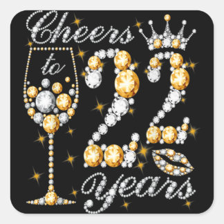Cheers to 22 Years Happy 22th Birthday Queen D Vierkante Sticker