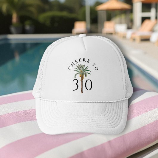 Cheers to 30 Palm Beach Tropical Birthday Trucker Pet