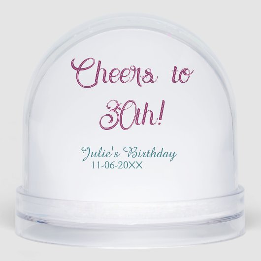 Cheers to 30th birthday name date mauve blue elega (Avant)