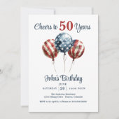 Cheers to 50 Years Birthday Party Kaart (Voorkant)