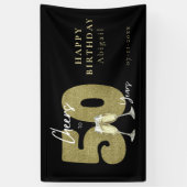 Cheers To 50 Years Black Gold Spandoek (Verticaal)