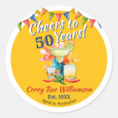 Cheers to 50 Years Fiesta Aged to Perfection Ronde Sticker (Voorkant)