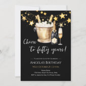 Cheers to 50th Birthday Champagne Kaart (Voorkant)