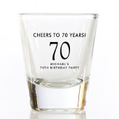 Cheers to 70 Years 70th Birthday Party Shot Glas