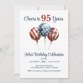 Cheers to 95 Years Birthday Party Invitation (Devant)