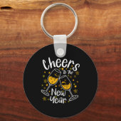 Cheers To A New Year Eve Party Countdown Happy New Sleutelhanger (Voorkant)