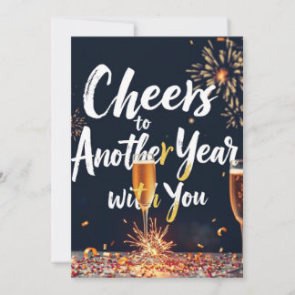 Cheers to Another Year with You New Year Card Kaart
