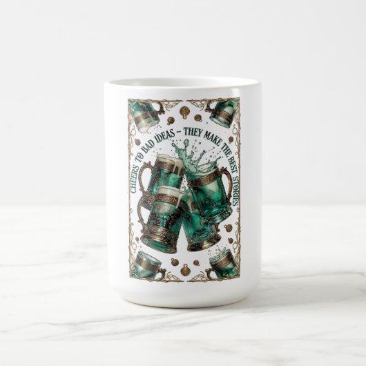 Cheers to Bad Ideas Tankards Graphic Tee Koffiemok (Center)