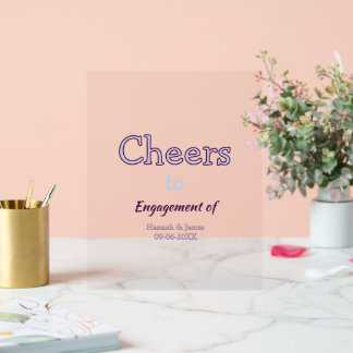 cheers to engagement of name purple pastel maron