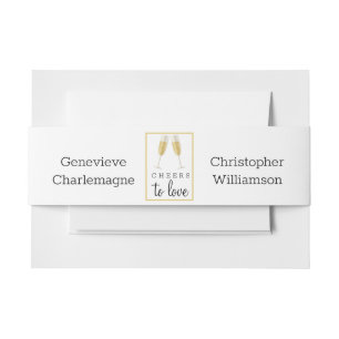 Cheers to Love Champagne Toast Wedding Uitnodigingen Wikkel