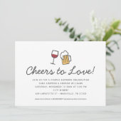 Cheers to Love Couples Wedding Shower Save the Da Date (Staand voorkant)
