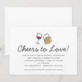 Cheers to Love Couples Wedding Shower Save the Da Date (Voorkant / Achterkant)