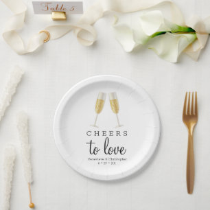 CHEERS to Love Elegant Gold Champagne Wedding Papieren Bordje