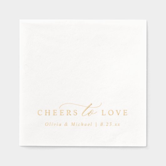 Cheers to Love Elegant Modern Wedding Gold (Recto)