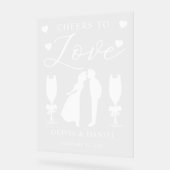 Cheers to Love Personalized Wedding Acryl Bord (Hoek)
