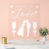 Cheers to Love Personalized Wedding Acryl Bord (Huwelijk)