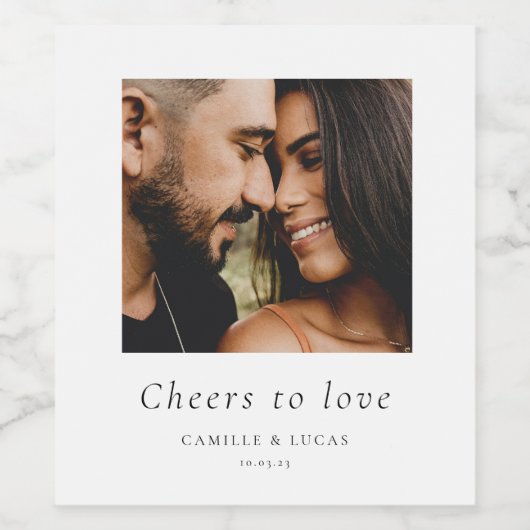 Cheers to love Personalized Wedding Favors Wine L Wijn Etiket (Enkel label)