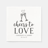 Cheers to Love Wedding Cocktail Servetten (Voorkant)