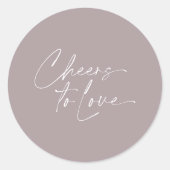 Cheers to Love Wedding Favor Sticker (Voorkant)