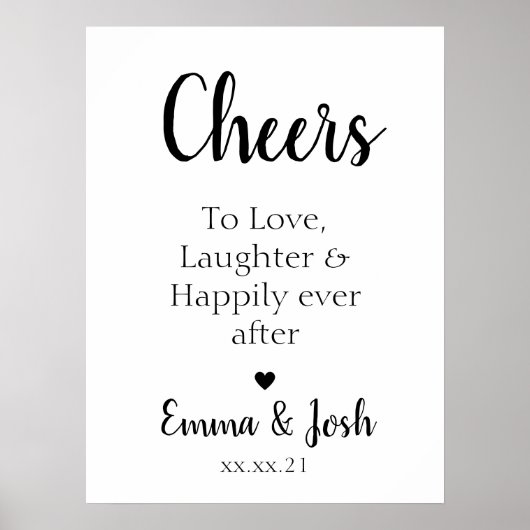 Cheers to Love Wedding Poster (Voorkant)