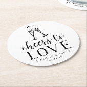 Cheers to Love Wedding Ronde Kartonnen Onderzetter (Gebogen)