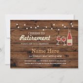 Cheers to Retirement Party Wine Invitation Kaart (Voorkant)