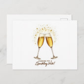 Cheers to Sparkling 2026 Invitation Uitnodiging Briefkaart (Voorkant / Achterkant)