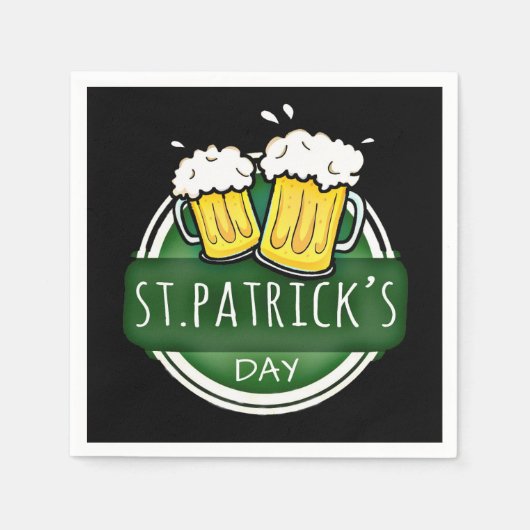 Cheers to St Patrick's Day Beer Mokken Servet (Voorkant)