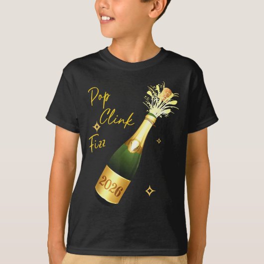 Cheers To The New Year 2026 Champagne Drinking Par T-shirt (Voorkant)
