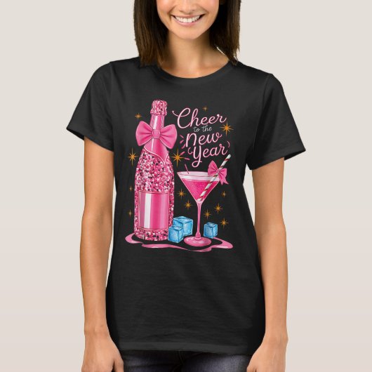 Cheers To The New Year 2026 Champagne New Years Ev T-shirt (Voorkant)