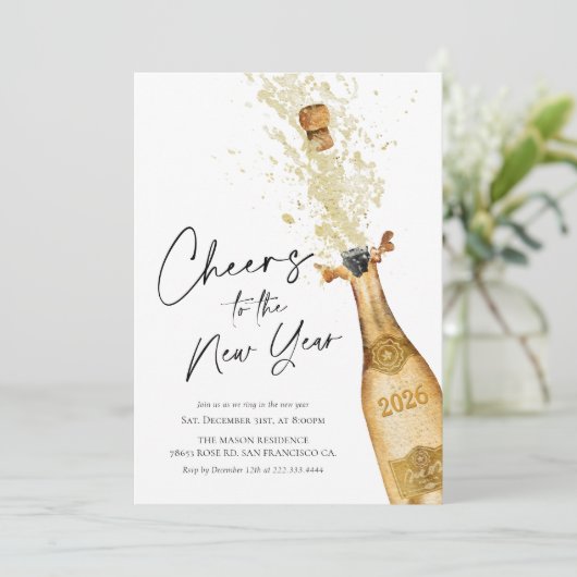 Cheers to the New Year Party Invitation (Debout devant)