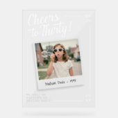 Cheers to Thirty 30 Retro Photo Birthday Welcome (Recto)