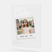 Cheers to Thirty 30 Retro Photo Birthday Welcome (Angle)