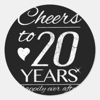 Cheers tot 20 jaar gehuwde paren 20e huwelijk en ronde sticker