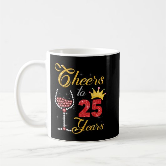 Cheers tot 25 jaar 1997 25th Birthday Wine Diamond Koffiemok (Links)
