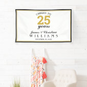 Cheers tot 25 jaar bruiloft Jubileum Gold Spandoek (Insitu)
