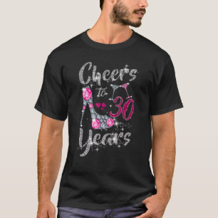 Cheers tot 30 jaar 30e verjaardag van de wijn laat t-shirt