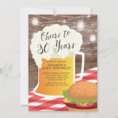 Cheers tot 30 jaar uitnodiging op verjaardag (Voorkant)