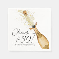 Cheers tot 30e verjaardag op maat gesneden papier