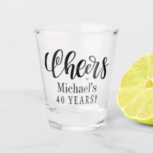 Cheers tot 40 jaar gepersonaliseerde verjaardag shot glas