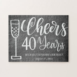 Cheers tot 40 jaar krijtbordverjaardagscadeau legpuzzel