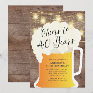Cheers tot 40 jaar uitnodiging op verjaardag