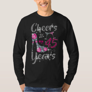Cheers tot 45 jaar 45e verjaardag van de wijnberei t-shirt