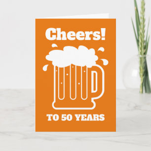 Cheers tot 50 jaar 50e bier Verjaardagkaart voor m Kaart