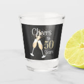 Cheers tot 50 jaar 50e zondagsgeblazen glas (Voorkant)