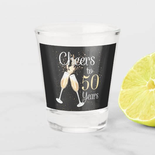 Cheers tot 50 jaar 50e zondagsgeblazen glas (Voorkant)